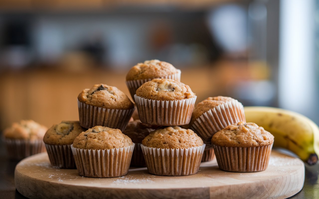 Mini Banana Muffins: